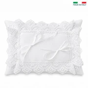 Cuscino Portafedi Matrimonio pizzo bianco - Alta Qualità