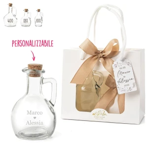 Bomboniere 2026 Oliere in vetro trasparenti con tappo in sughero