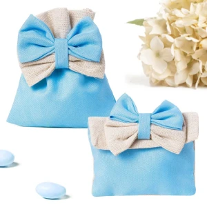 Bomboniere 2026 Linea Muffin Celeste Sacchettini Portaconfetti