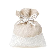 ⚡OFFERTISSIMA Sacchetto Piatto Portaconfetti Linea Elegance in Juta e Rete