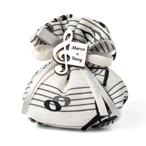 Bomboniere Tema Musica 2026 Sacchettini Portaconfetti con CONFEZIONE con spartito musicale ed applicazione