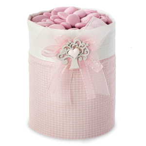 Confettata rosa con albero della vita e gessetto cuore