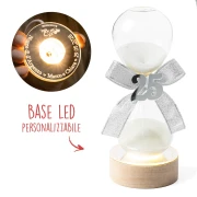 Bomboniere 2026 Nozze D'Argento Clessidra con base LED personalizzabile