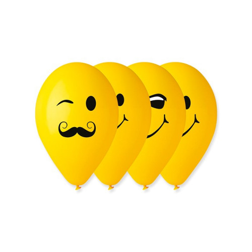 Palloncini con smile emoticons emoji - confezione 6 pezzi