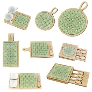 Bomboniere 2026 Tema Maioliche verdi Linea Utile in Legno e Ceramica