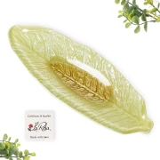 Bomboniera Ciotola a forma di foglia in Vetro con decori dorati - Alta Qualità