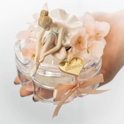 Bomboniere Originali Portagioie con Ballerina in Porcellana Personalizzabile