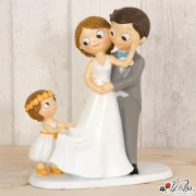 Cake Topper Sposi con bambina bimba figlia