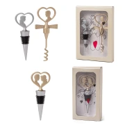 Bomboniere Linea Kiss 2026 Set vino con coppia cuore utile