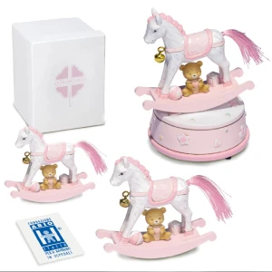 Bomboniere Solidali Quadrifoglio Linea Dublino Rosa 2026 Cavallino a dondolo