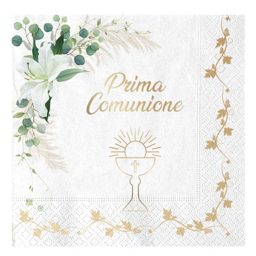 20 Tovaglioli cm.33 x 33 linea Lily La Mia Comunione