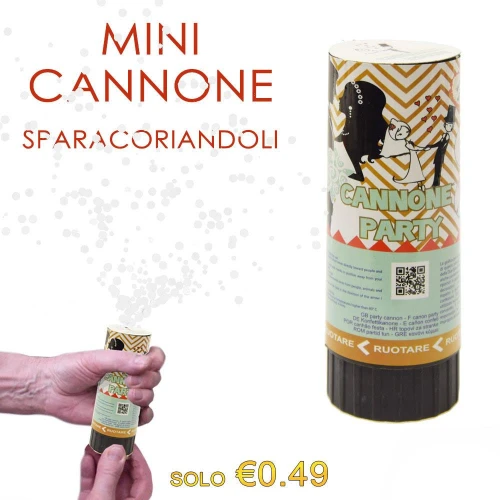 mini cannone sparacoriandoli coriandoli bianchi economico