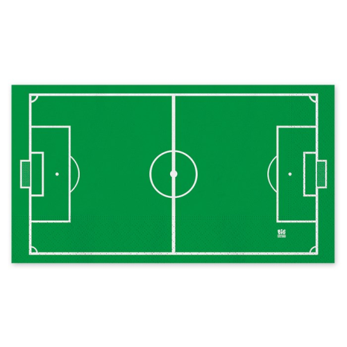 16 Tovaglioli di carta forma di campo da calcio