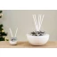 Idea Regalo Natale - profumatore in ceramica bianca e fiore argento