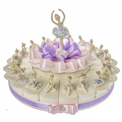 Torta Bomboniere comunione femmina Ballerine Colorate 