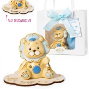⚡OFFERTISSIMA Bomboniere Battesimo e Nascita Bimbo  Leoncino Luce Led Linea Lion Celeste in resina