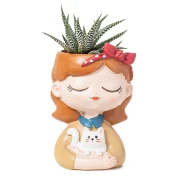 Bomboniere 2026 Vaso Portapiantina Ragazza con Gattino - Alta Qualità