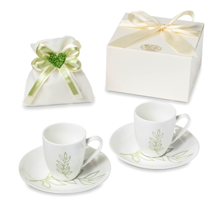 Bomboniere coppia tazzine caffè - Altissima Qualità - Linea Flor