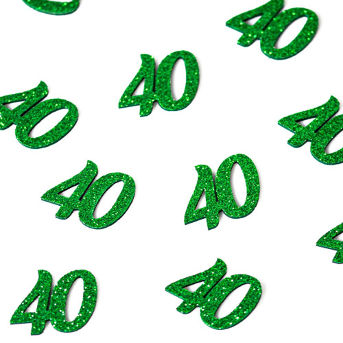 Applicazioni numero 40 verde glitterato per Nozze di Smeraldo