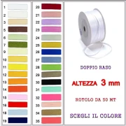 nastro in raso 3mm rotolo da 50mt