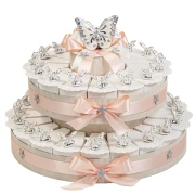 Torta Bomboniere salmone con Farfalle da 35 fette