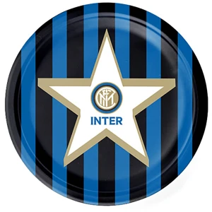 8 piatti di carta 23 cm per festa tema inter