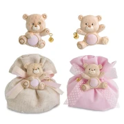 Bomboniere Nascita 2026 Femmina Calamita Orsetto Sonaglio Rosa