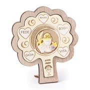 Bomboniere 2026 Icona Comunione Albero in resina e legno con calice e parole