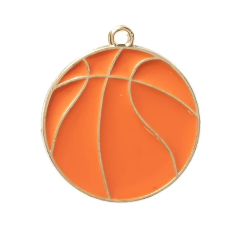 ciondolo pallone da basket in metallo per bomboniere