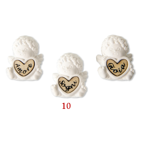 Decorazioni Bomboniere Gessetti in Legno 10 Angeli con Frasi