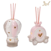 Bomboniere Profumatore a Led Carrozza e Mongolfiera Rosa