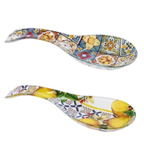 Bomboniere 2026 Poggiamestolo in vetro con decori