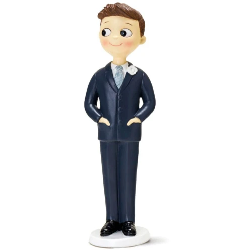 cake topper sposo con mani in tasca 21 cm