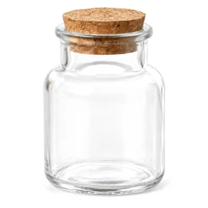 Barattolino Portaconfetti tondo in vetro con tappo in sughero 100ml