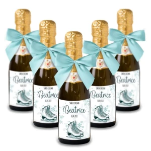 Bomboniere Mini bottiglie Prosecco Personalizzate o Segnaposto Tema Pattinaggio sul Ghiaccio