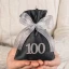 Sacchetto 100 Centesimo Compleanno con Numero 100 Glitter con Confezione