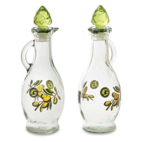 Bomboniere bottiglia Olio Oliera in vetro con stampa olive