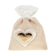 Bomboniere Nozze d'Oro 2025 Linea Heart Sacchettino Portaconfetti con cuore dorato