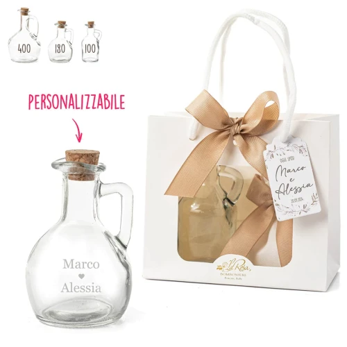 Bomboniere 2026 Oliere in vetro trasparenti con tappo in sughero