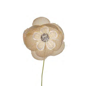 ULTIMI 100 PEZZI fiore strass juta tortora