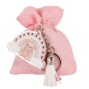 Bomboniere Battesimo e Nascita Femmina 2026 Linea Baleno Sacchettino portaconfetti con portachiavi