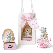 ⚡ OFFERTISSIMA Bomboniera Battesimo Nascita bimba Scatolina e Barattolino Linea Micia