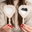 Bomboniere 2027 Specchio a forma di cuore con glitter