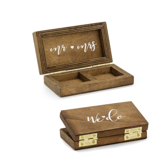 cuscino portafedi Matrimonio Originale Scatolina legno Rustica