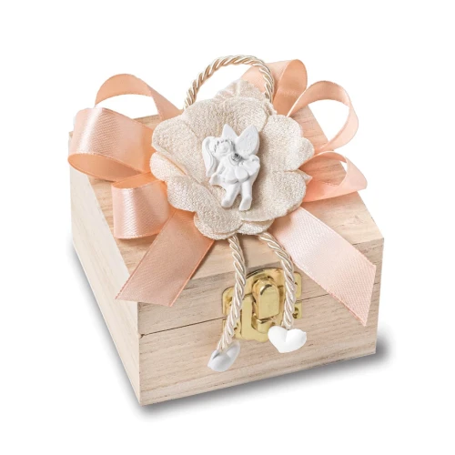 bomboniere originali scatolina legno con fatina in gesso