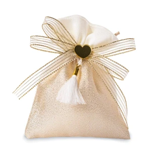 Bomboniere Nozze d'Oro 2026 Linea Life Sacchettino Portaconfetti con cuore e nappina