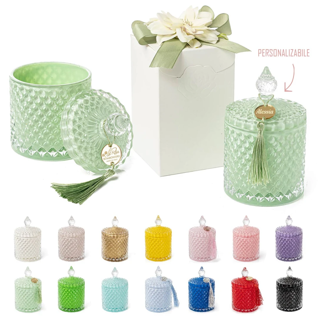 Lance Home® 50 Scatole Portaconfetti A Cubo Con Nastri – Battesimo, Matrimonio, Laurea – Rosa – Carta Resistente