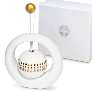 Bomboniere Solidali Quadrifoglio Linea Varsavia 2026 Profumatore Cerchio Piccolo con dettagli oro