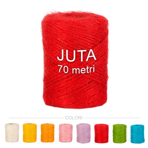 Cordino di Juta Colorato - Rotolo da 70 Metri