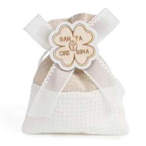 Bomboniere Cresima 2026 Linea Quadrifoglio Sacchettino Piatto Portaconfetti